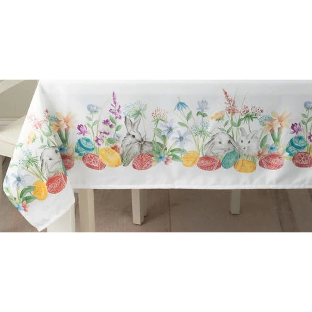 Textured Printed Fabric Tablecloth 60